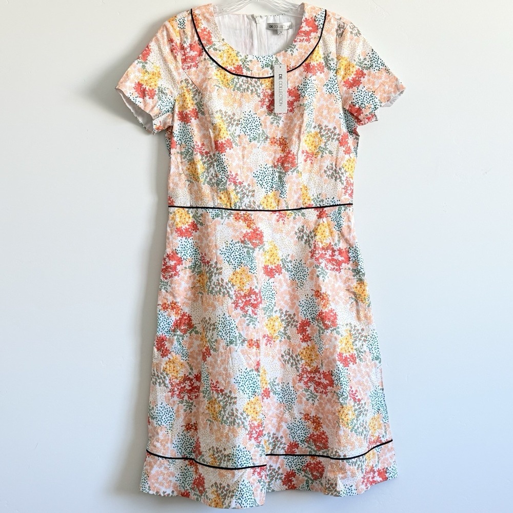 Mary Jane Dress Floral Fit‎ &Flare Women M Retro 50s Trad Wife Twee